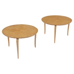 Vintage Bruno Mathsson for Dux Burled Wood Side Tables - Restored Elegance