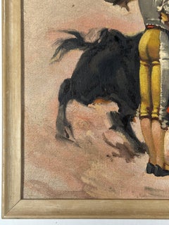 Ein Paar Ölgemälde aus der Mitte des Jahrhunderts mit Stierkampfmotiven, signiert mit „J. YEPEZ“.