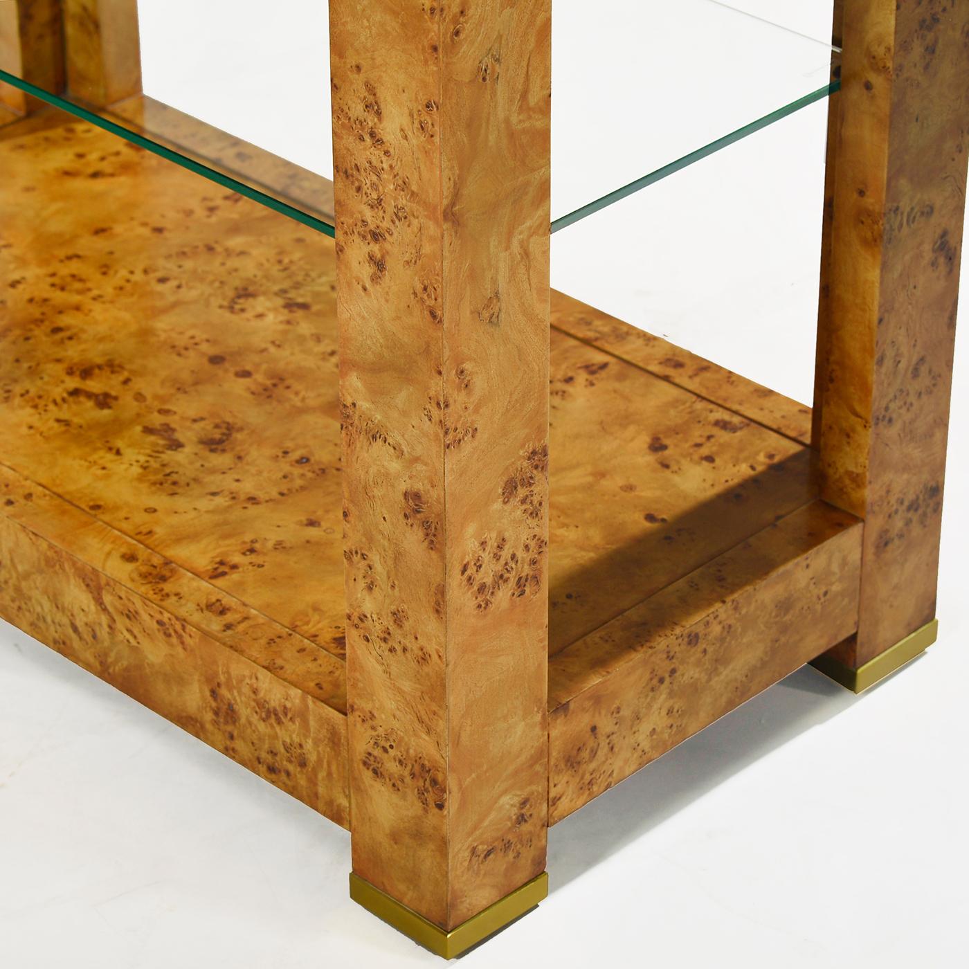 Mid-Century Modern Pair of Mid Century Burl Étagère Bookshelfs