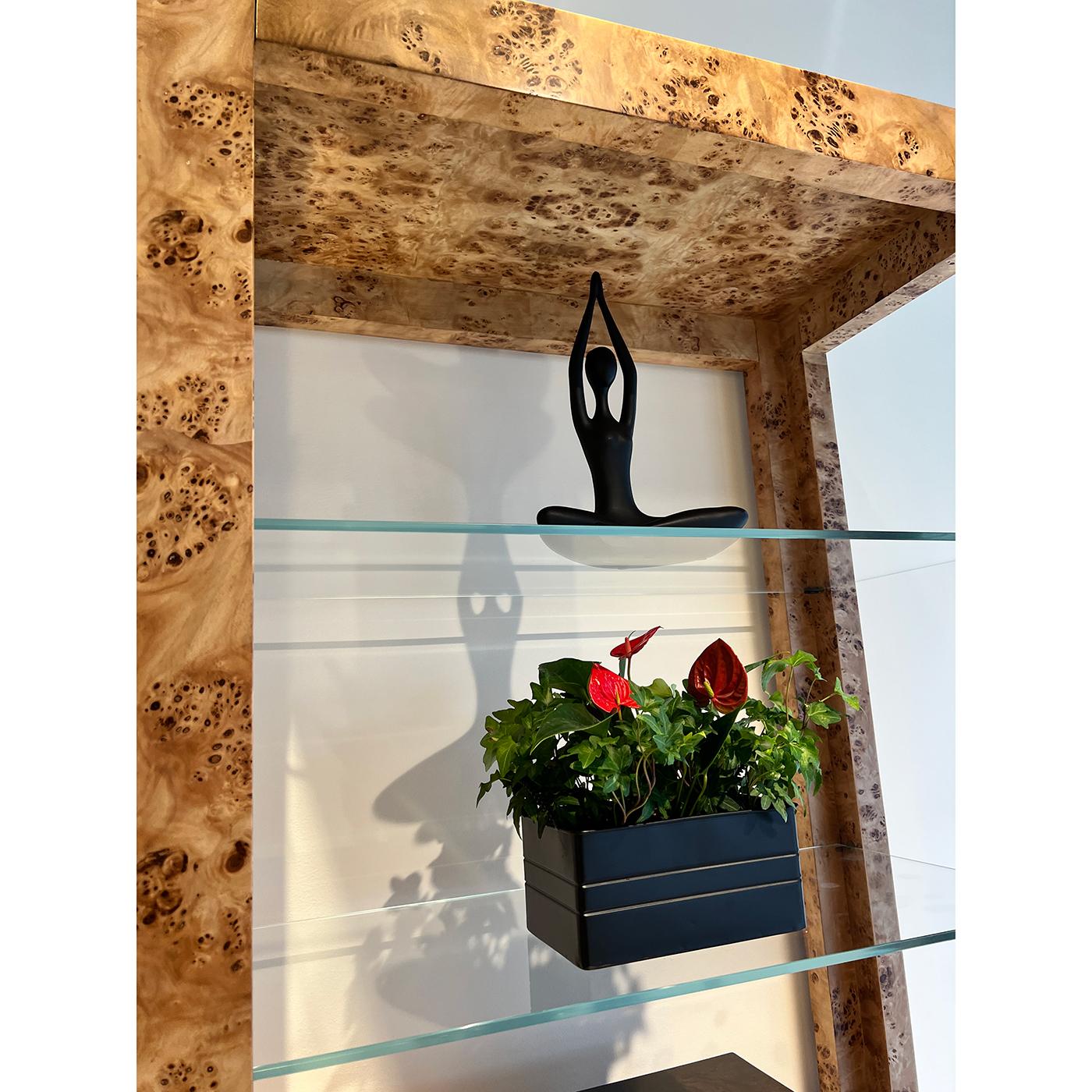 Pair of Mid Century Burl Étagère Bookshelfs 1