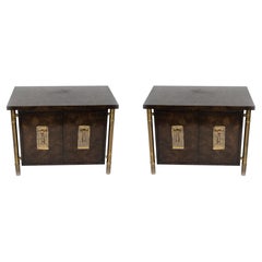 Pair of Mid-Century Burl Wood End Tables