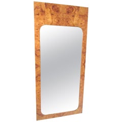 Pair of Mid-Century Burl Wood Mirrors by Lane