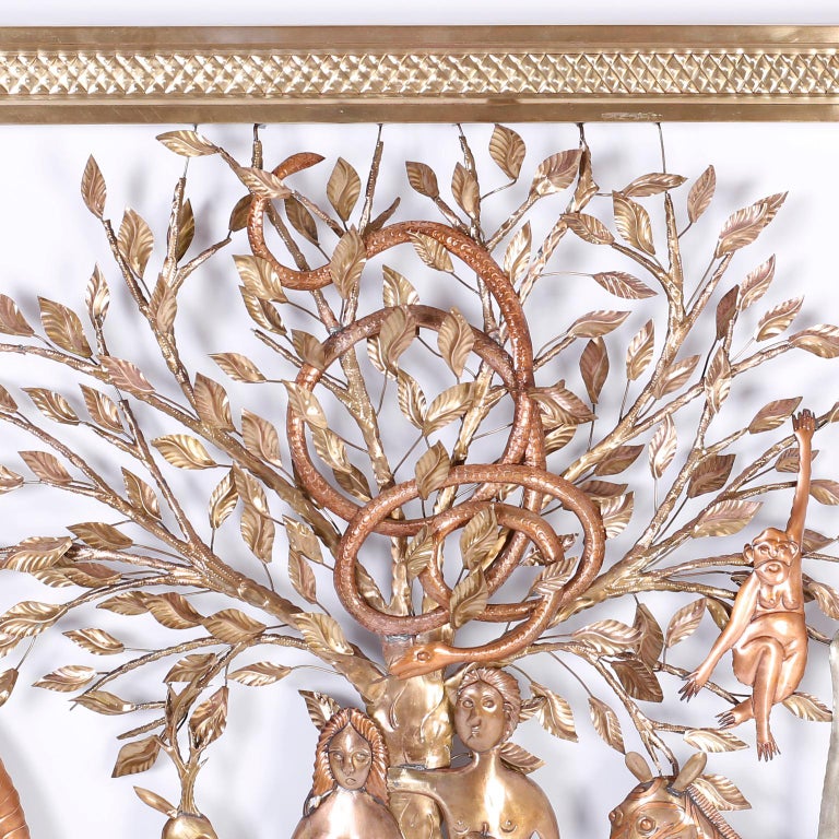 Pair of Midcentury Bustamante Garden of Eden Sculptures, Priced