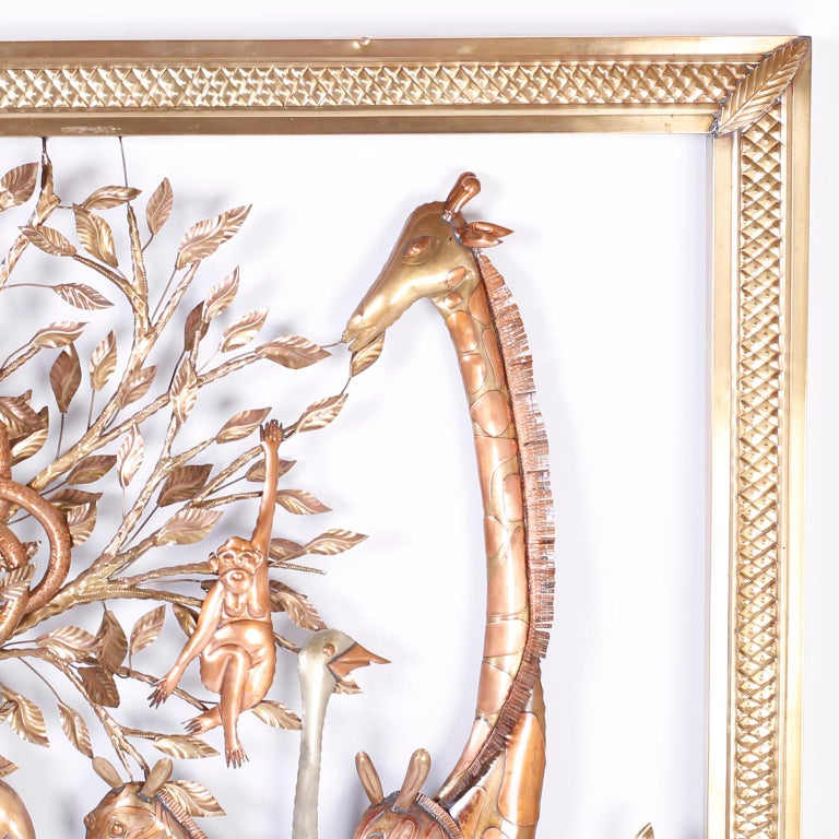 Pair of Midcentury Bustamante Garden of Eden Sculptures, Priced