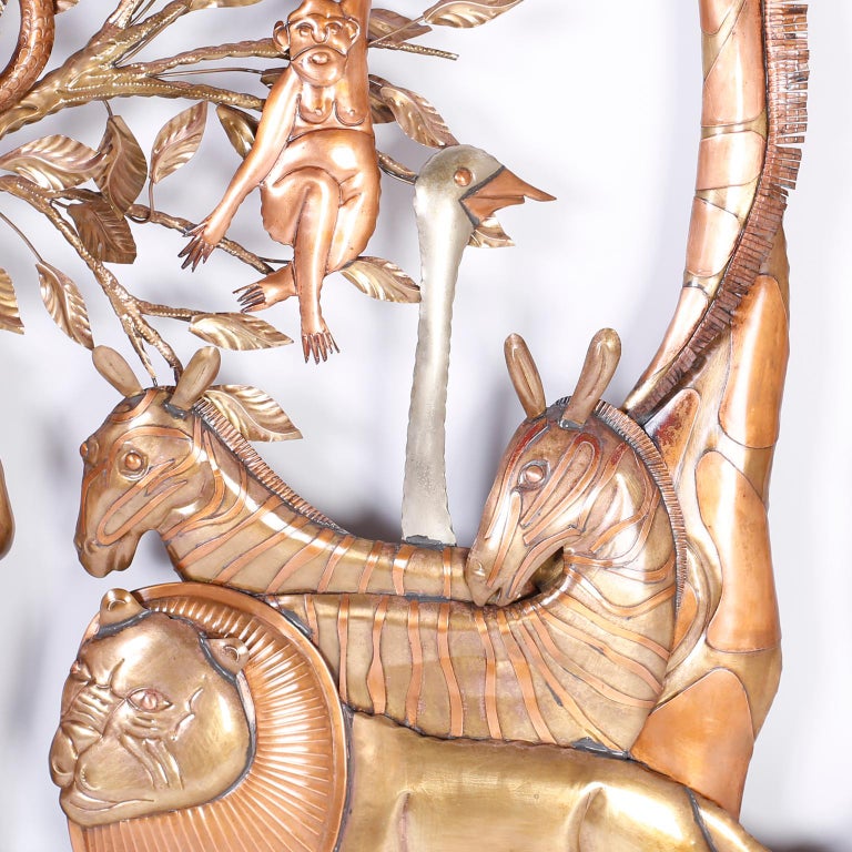 Pair of Midcentury Bustamante Garden of Eden Sculptures, Priced