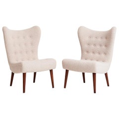 Pair of Midcentury Buttoned Chairs