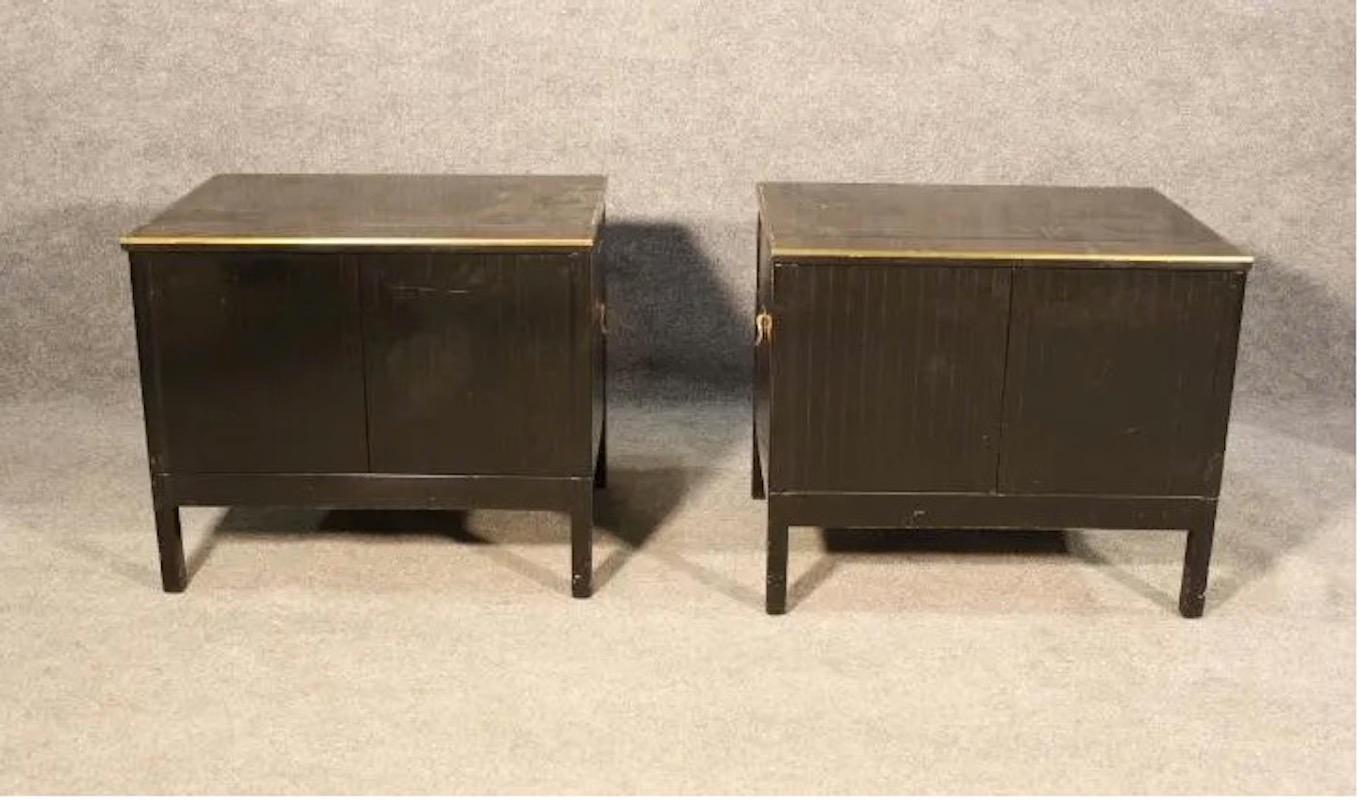 Brass Pair of Mid-Century Cabinets by Music Minder For Sale