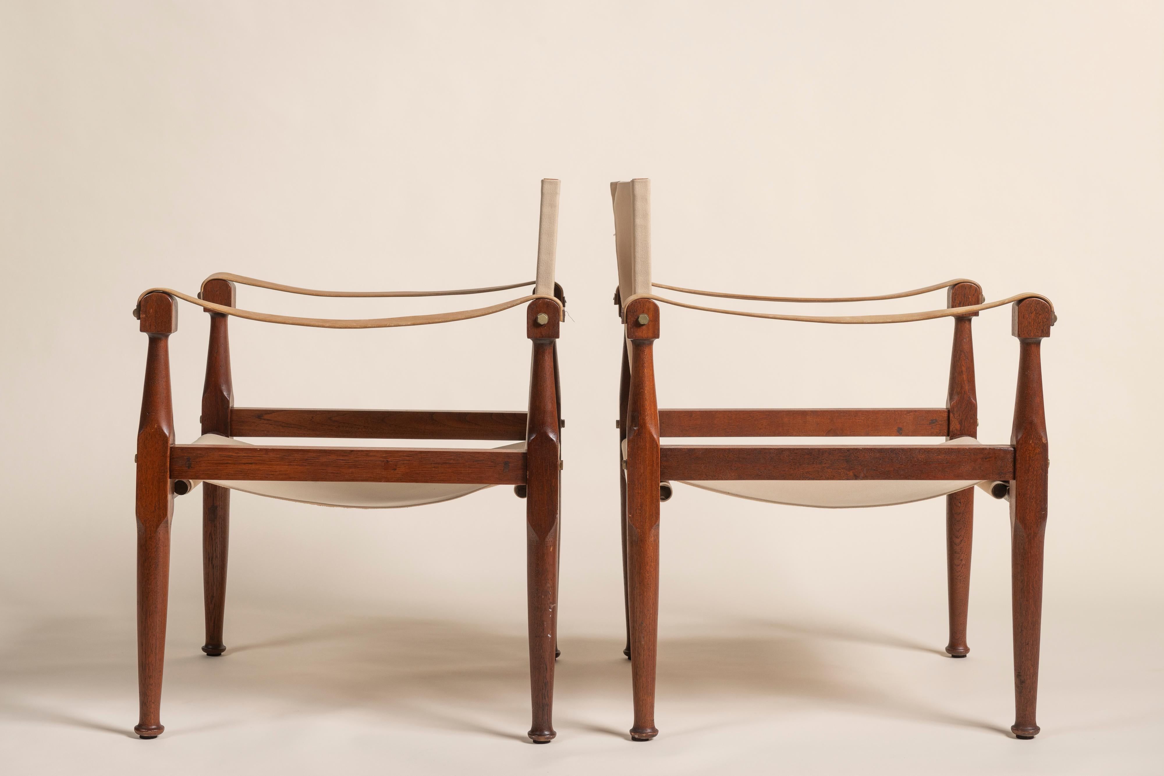 Paire de chaises de campagne du milieu du siècle dans le style de Kaare Klint, Danemark, 1960 en vente 1