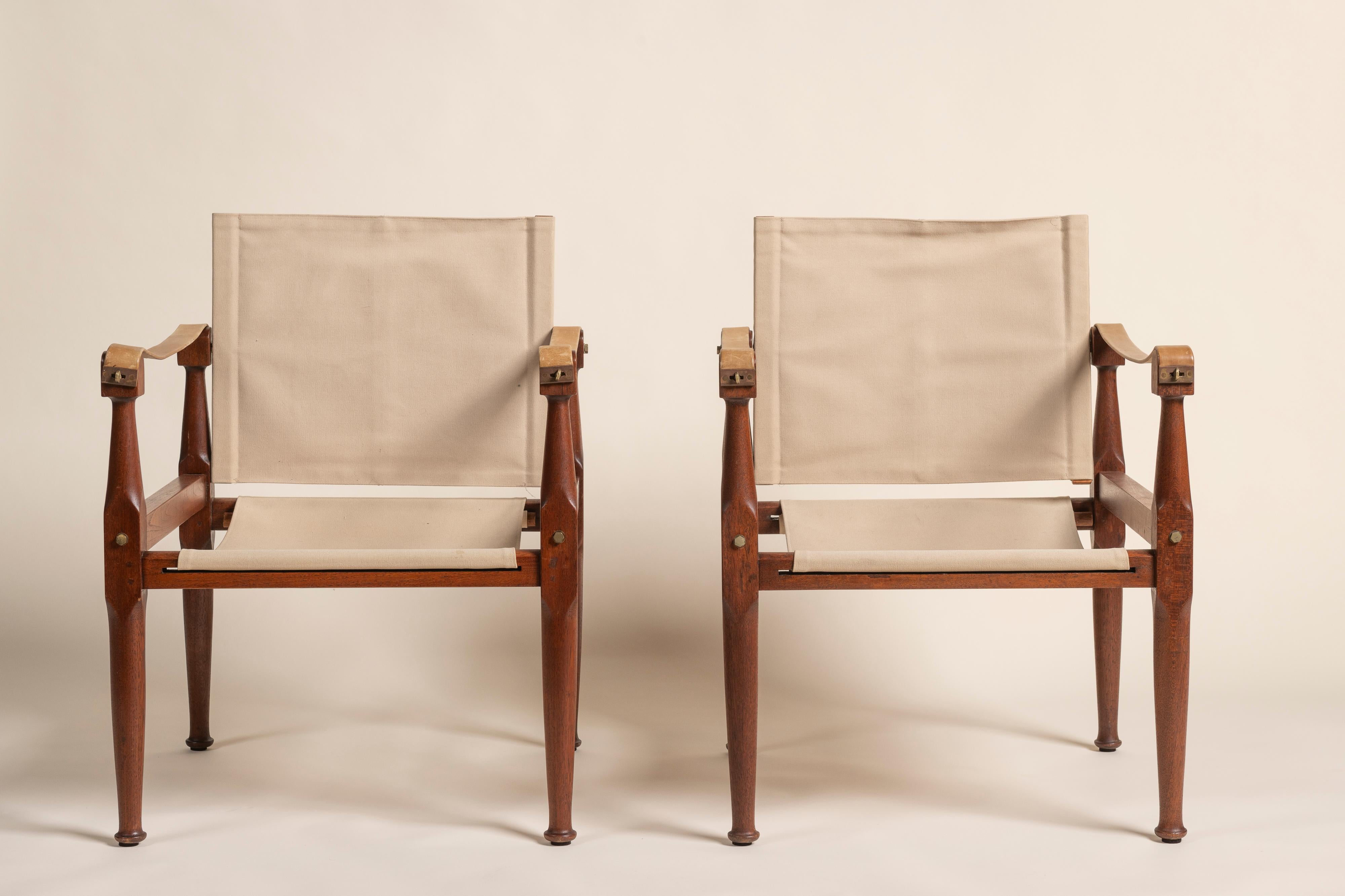 Mid-Century Modern Paire de chaises de campagne du milieu du siècle dans le style de Kaare Klint, Danemark, 1960 en vente