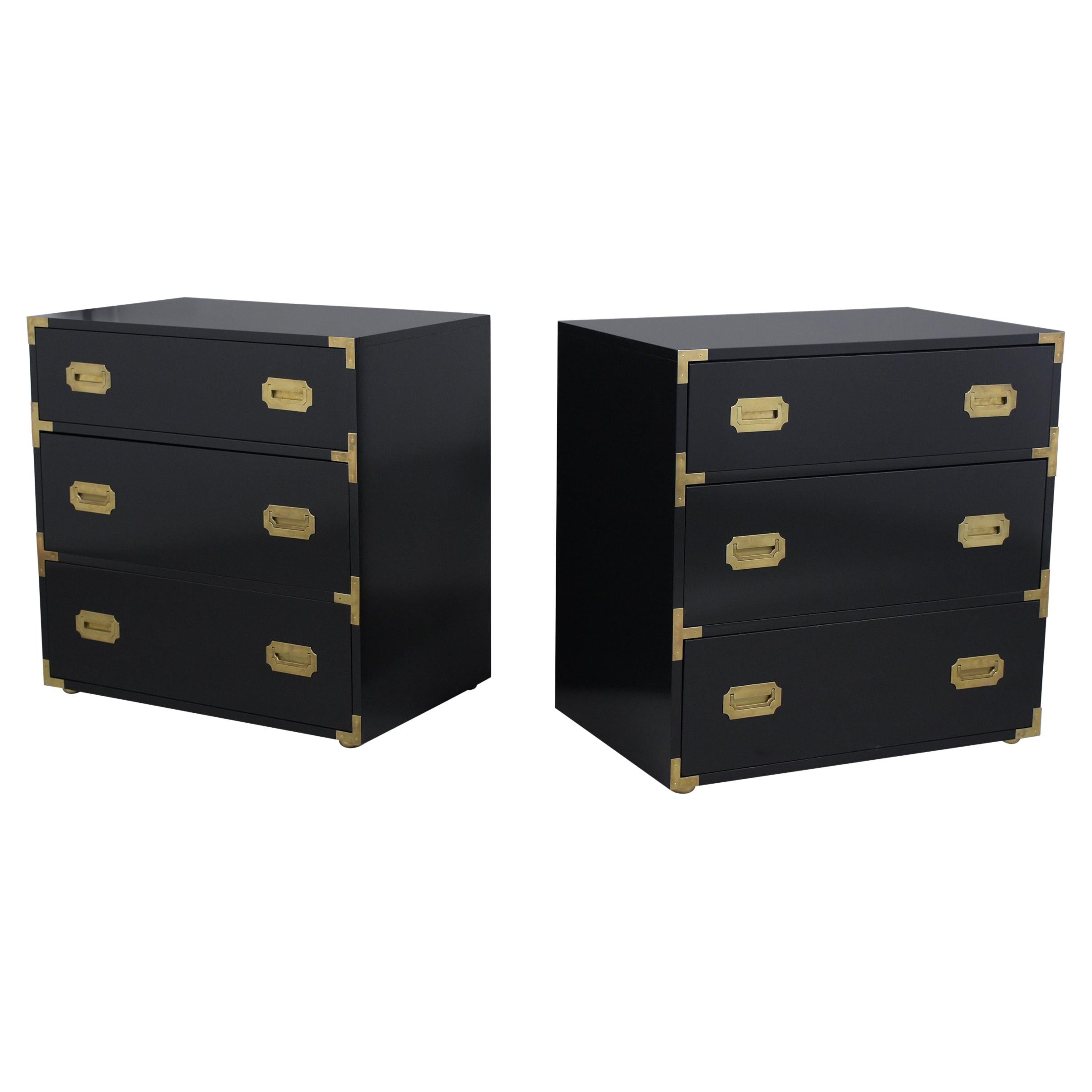 Pair of Campaign Chest of Drawers
