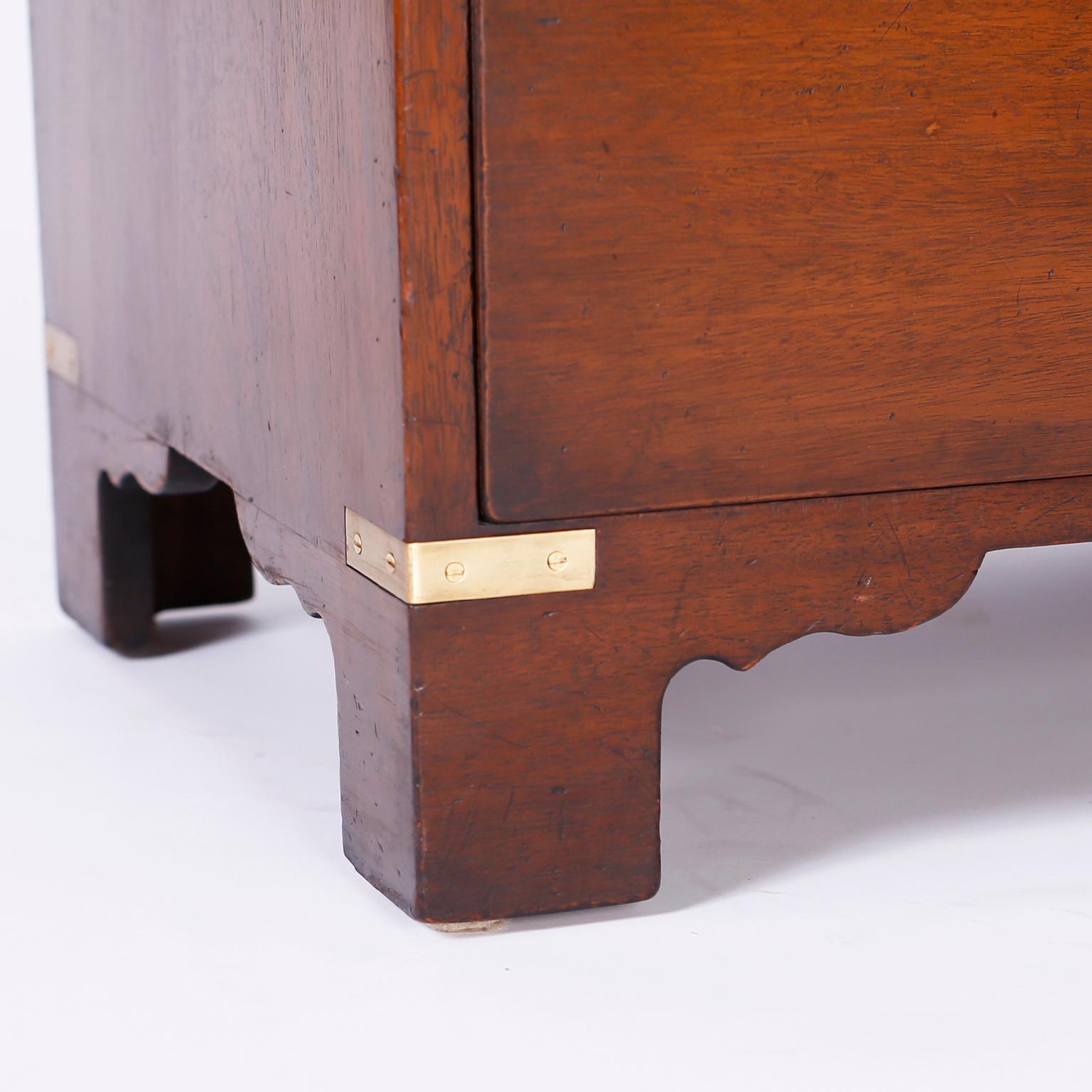 Pair of Midcentury Campaign Style Nightstands 2