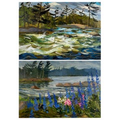 Pair of Mid-Century Canadian Signed Landscape Paintings