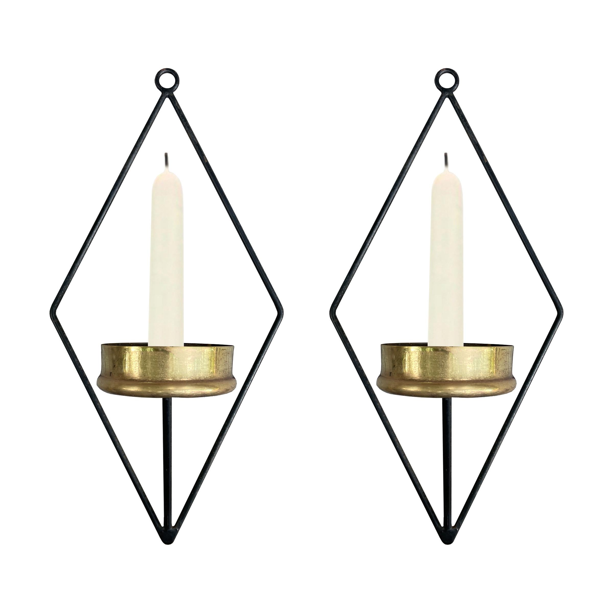 Mid-Century Modern Pair of Mid-Century Candle Sconces