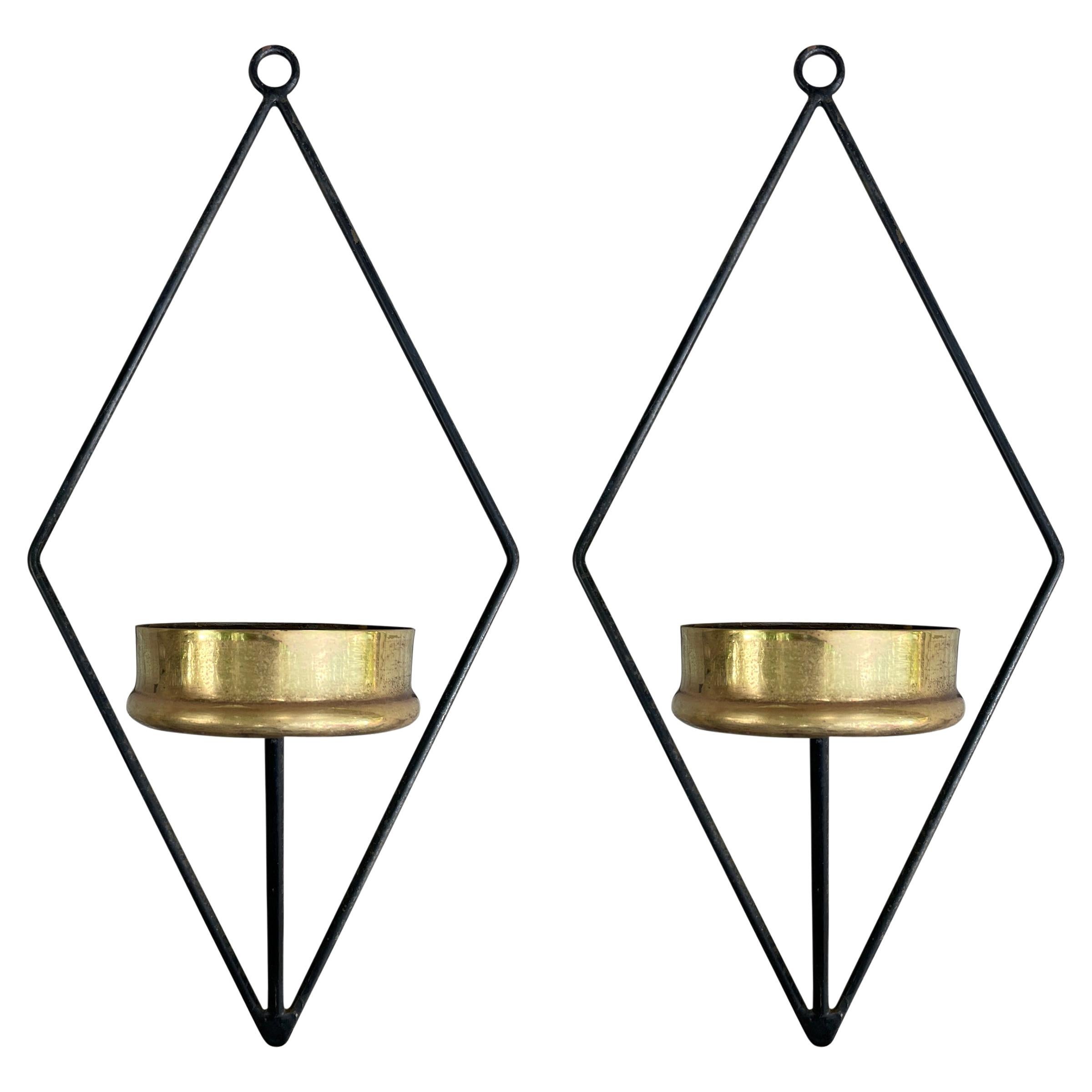 Pair of Mid-Century Candle Sconces