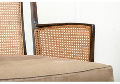 Pair Of Mid Century Cane Panel Arm Chairs