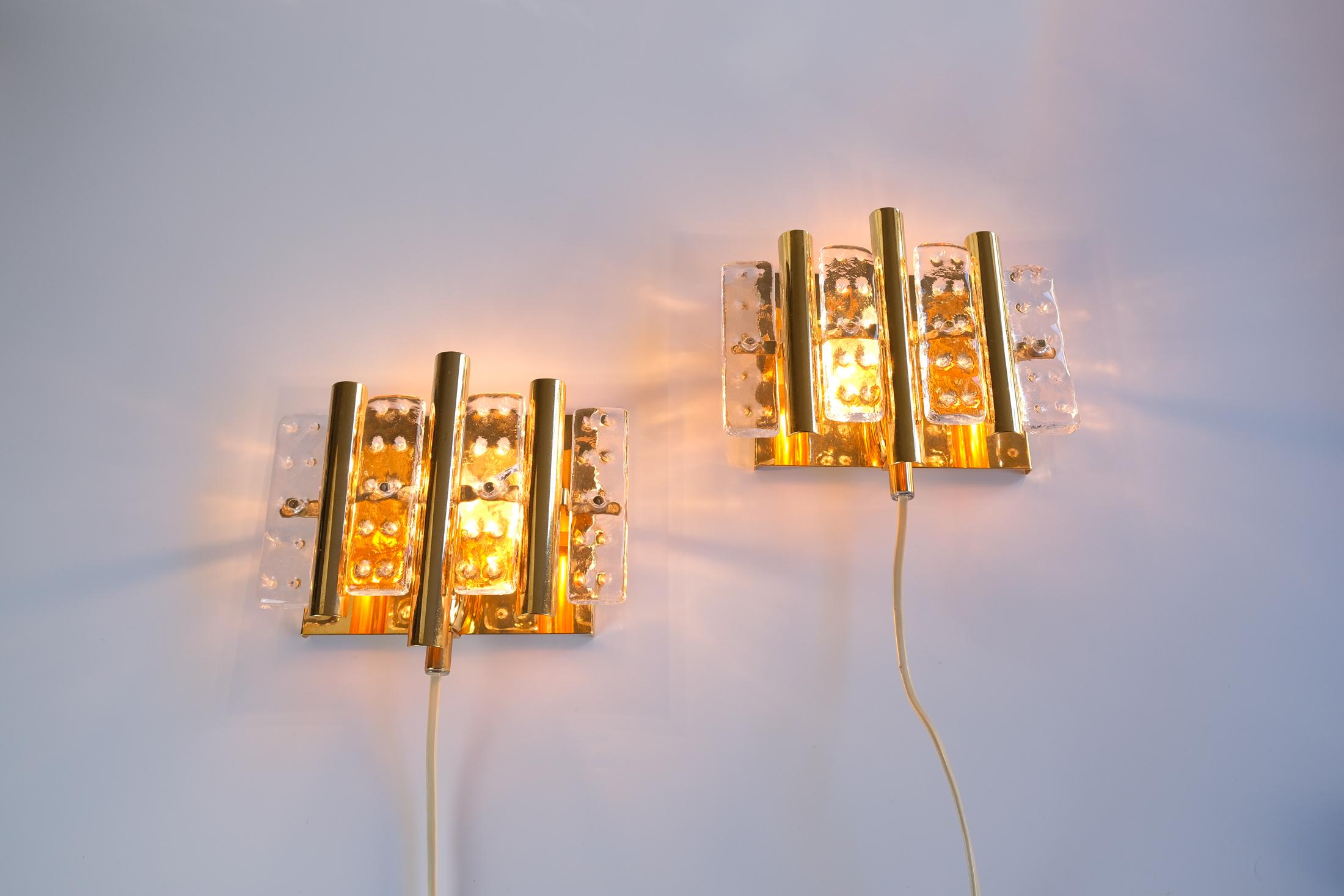 Pair of Mid-Century Carl Fagerlund Wall Lights by Orrefors, Sweden, 1960s For Sale 8