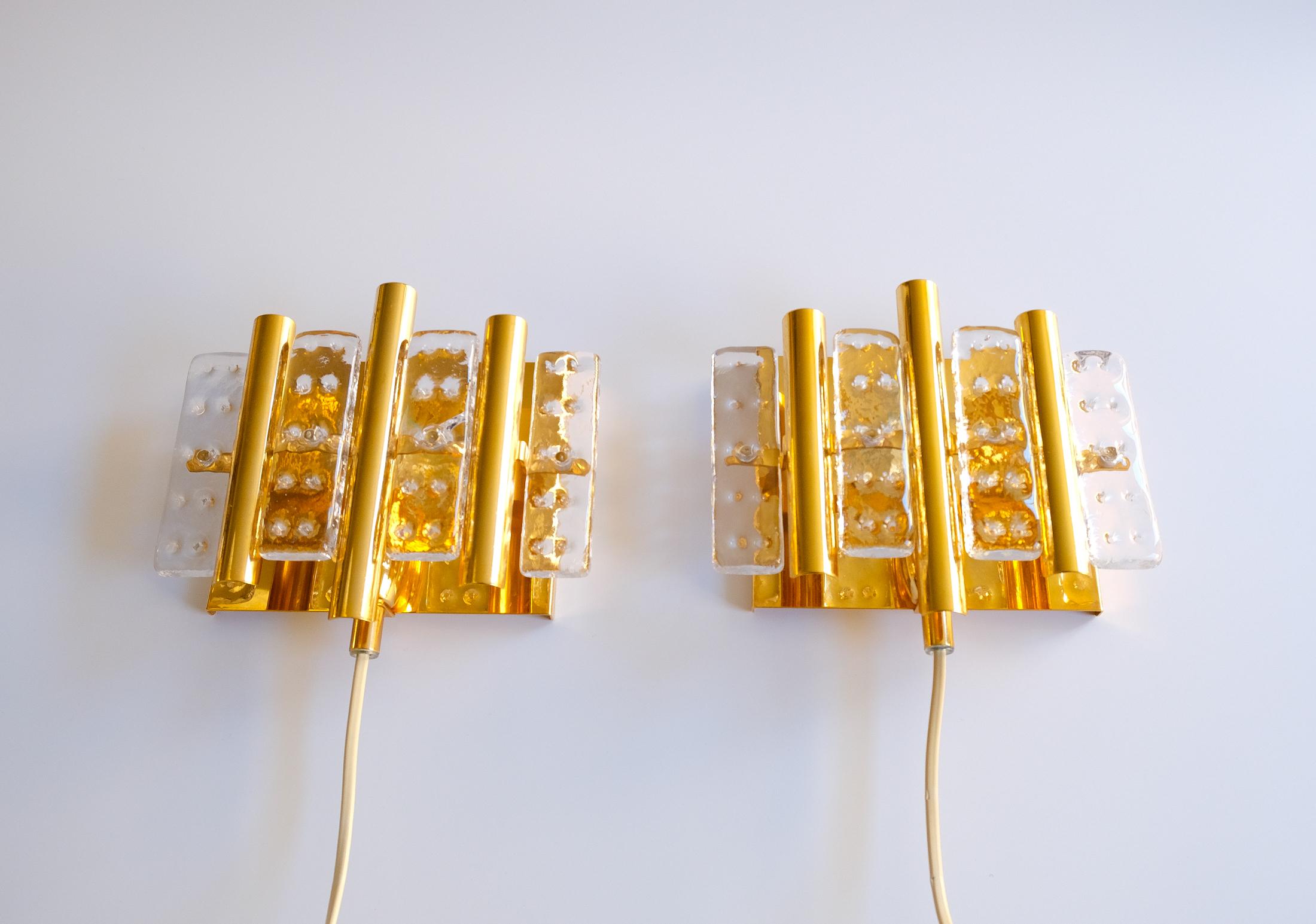 Pair of Mid-Century Carl Fagerlund Wall Lights by Orrefors, Sweden, 1960s For Sale 9