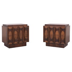 Pair of Mid-Century Carved Nightstands