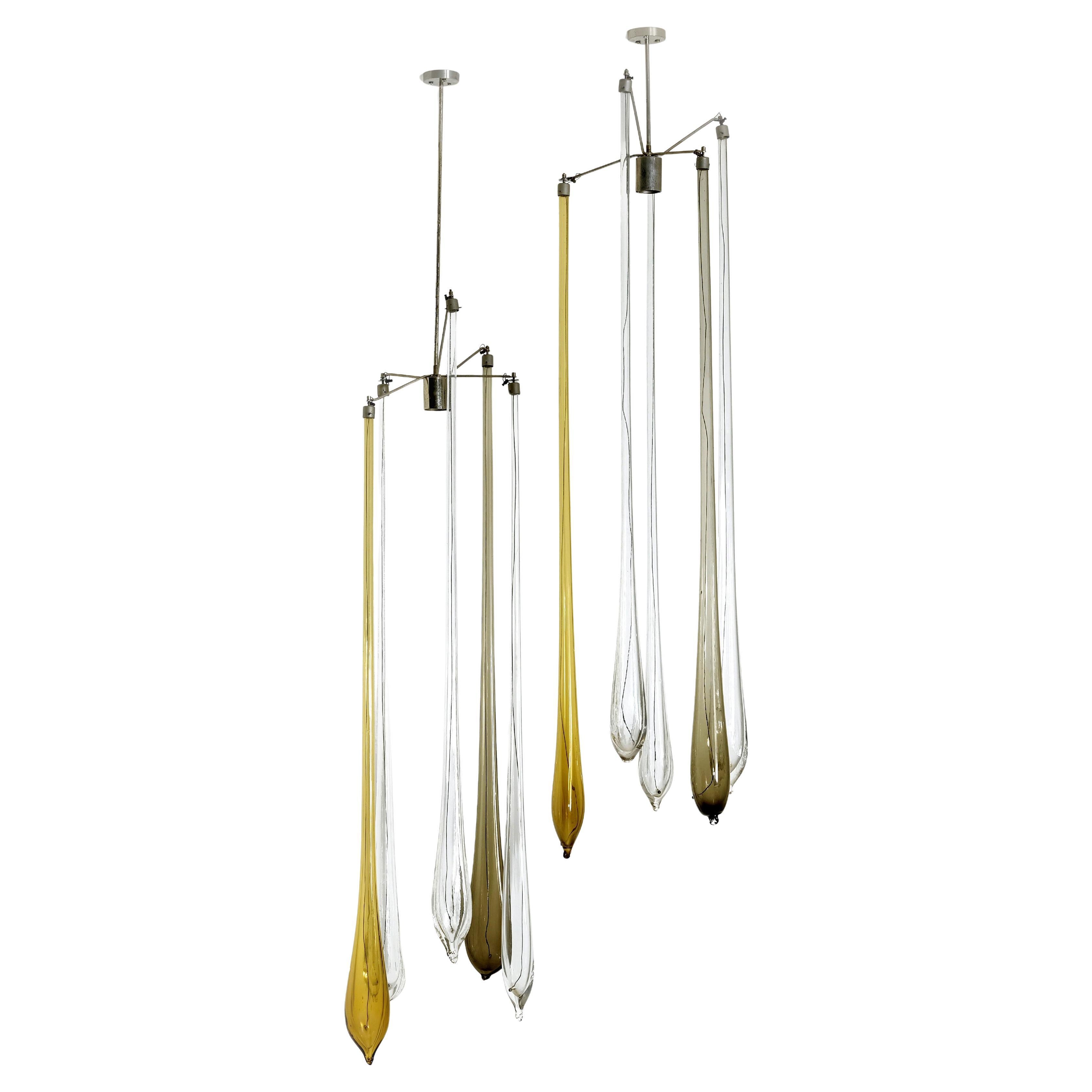 Coppia di plafoniere di metà secolo di Venini in vendita