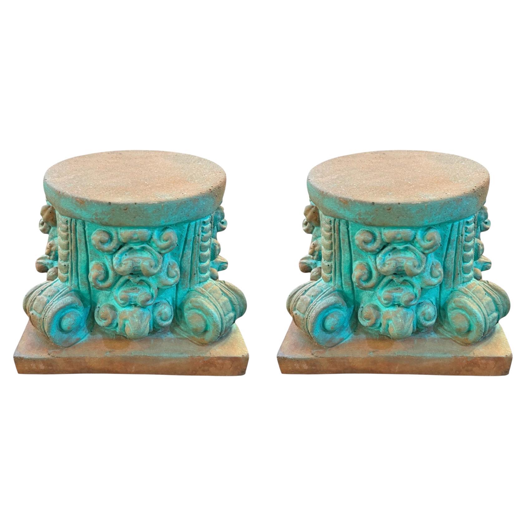 Paar Mid Century Cement Pedestals