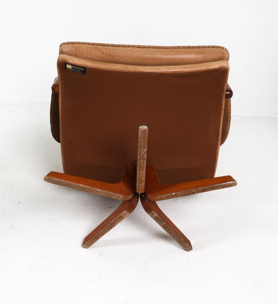 Paar Lederstühle von Berg of Denmark aus der Mitte des Jahrhunderts im Angebot 2