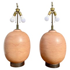Pair of Mid-Century Ceramic Egg Form Table Lamps, 1960s