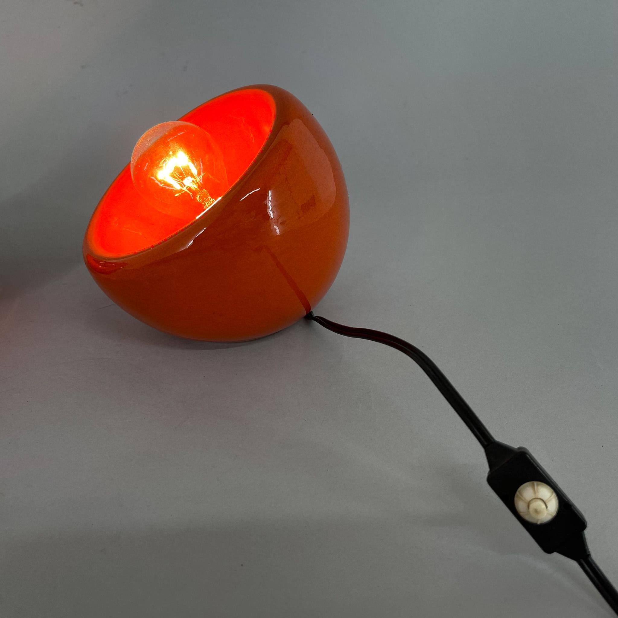 Vernissé Paire de lampes de table Enzo Bioli en cramique du milieu du sicle dernier en vente