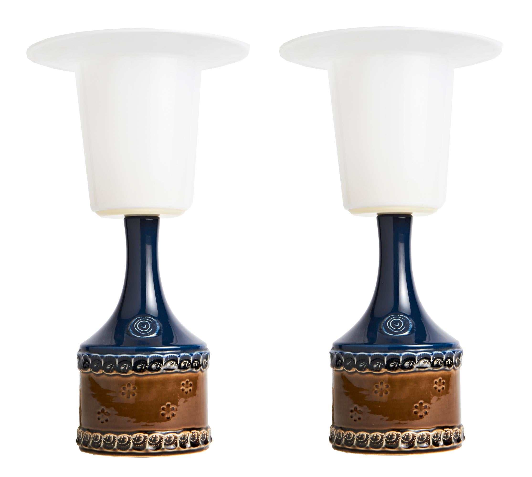 Mid-Century Modern Pair of Mid Century Ceramic Lamps by Bjorn Wiinblad for Rosenthal Studio Line