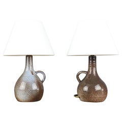 Coppia di lampade in ceramica della metà del secolo scorso di Robert Chiazzo, anni '60