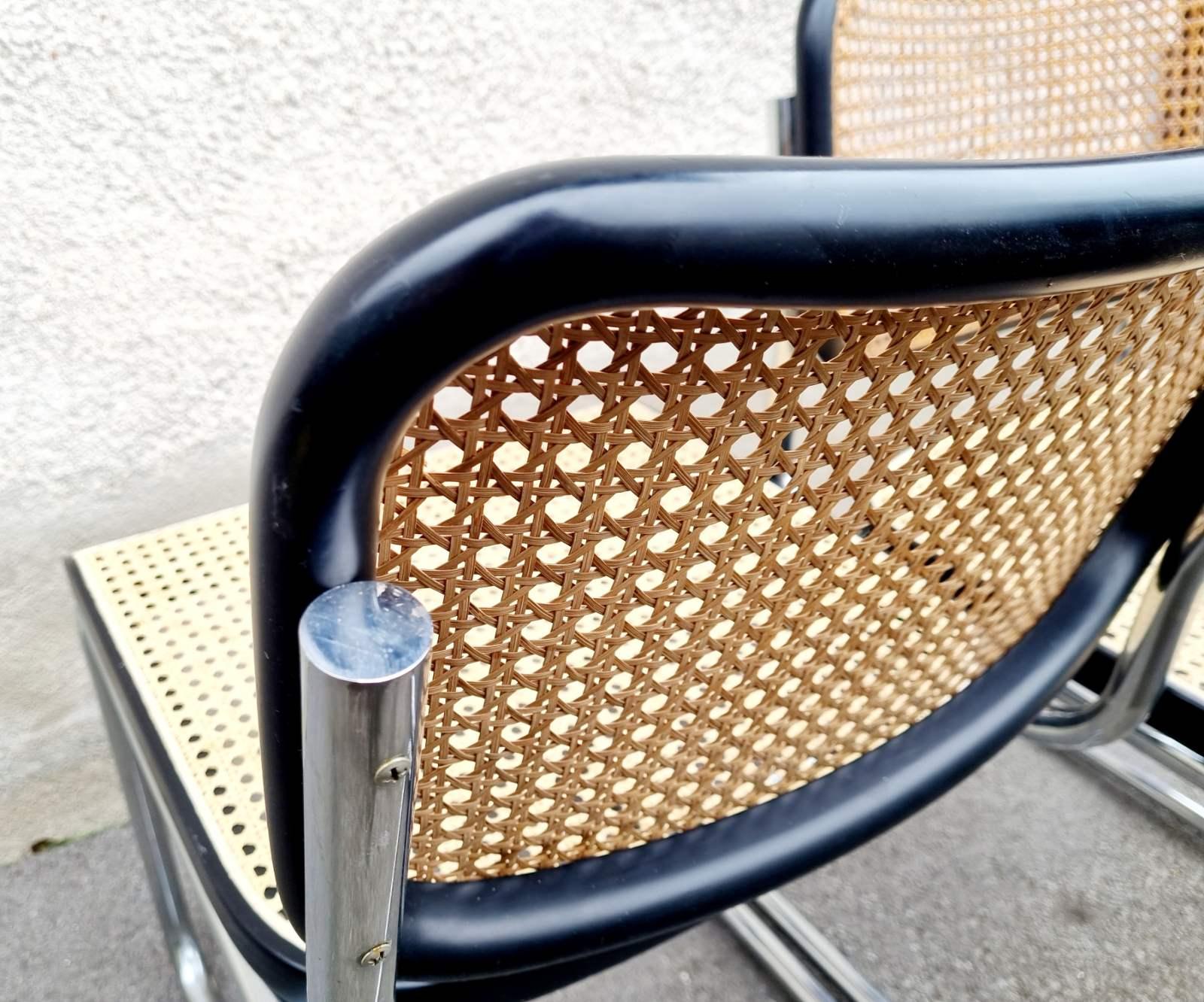 Ein Paar Cesca-Stühle aus der Mitte des Jahrhunderts von Gavina, Design Marcel Breuer, Italien 60er Jahre im Angebot 3