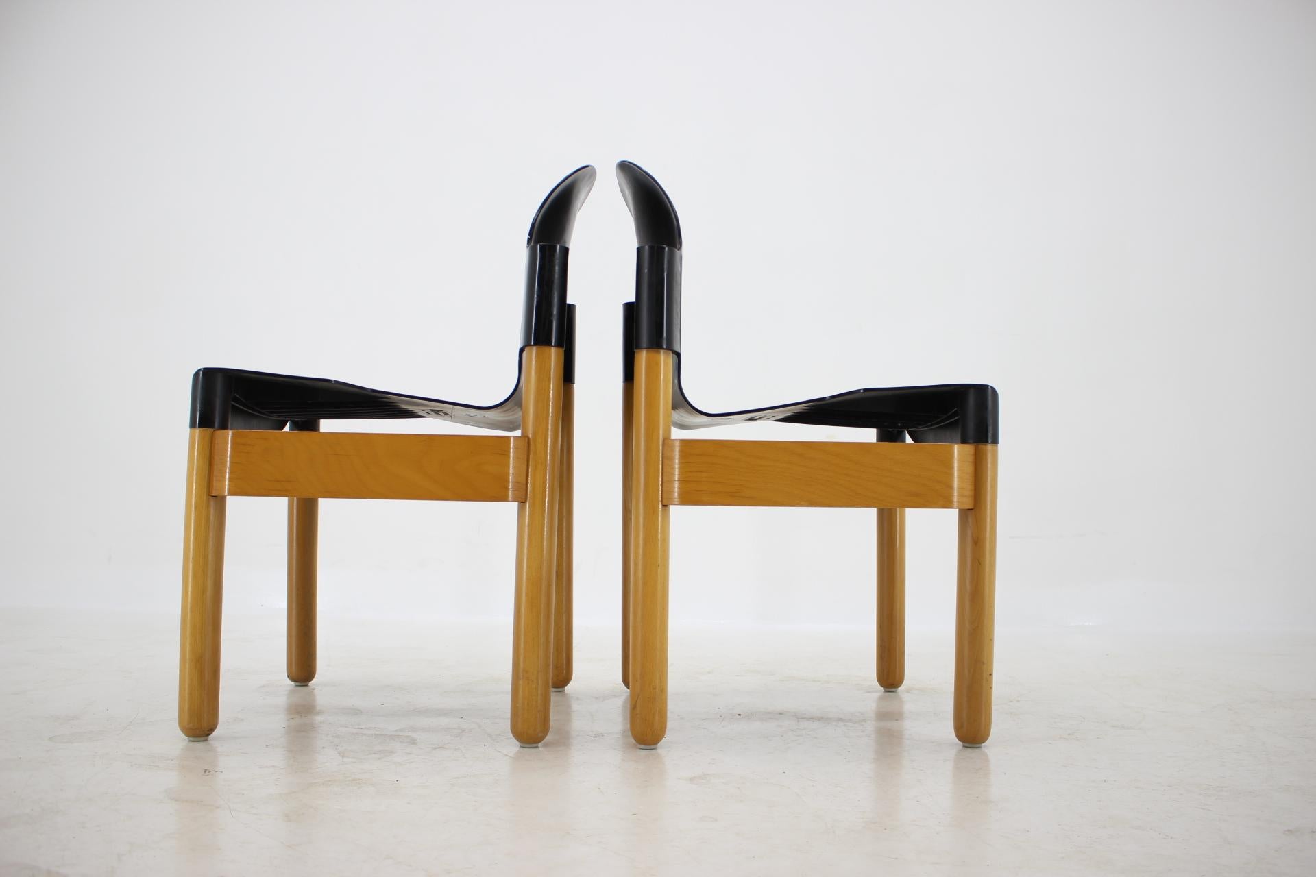 Veneer Pair of Midcentury Chair Flex Designed by Gerd Lange for Thonet, Germany, 1970s
