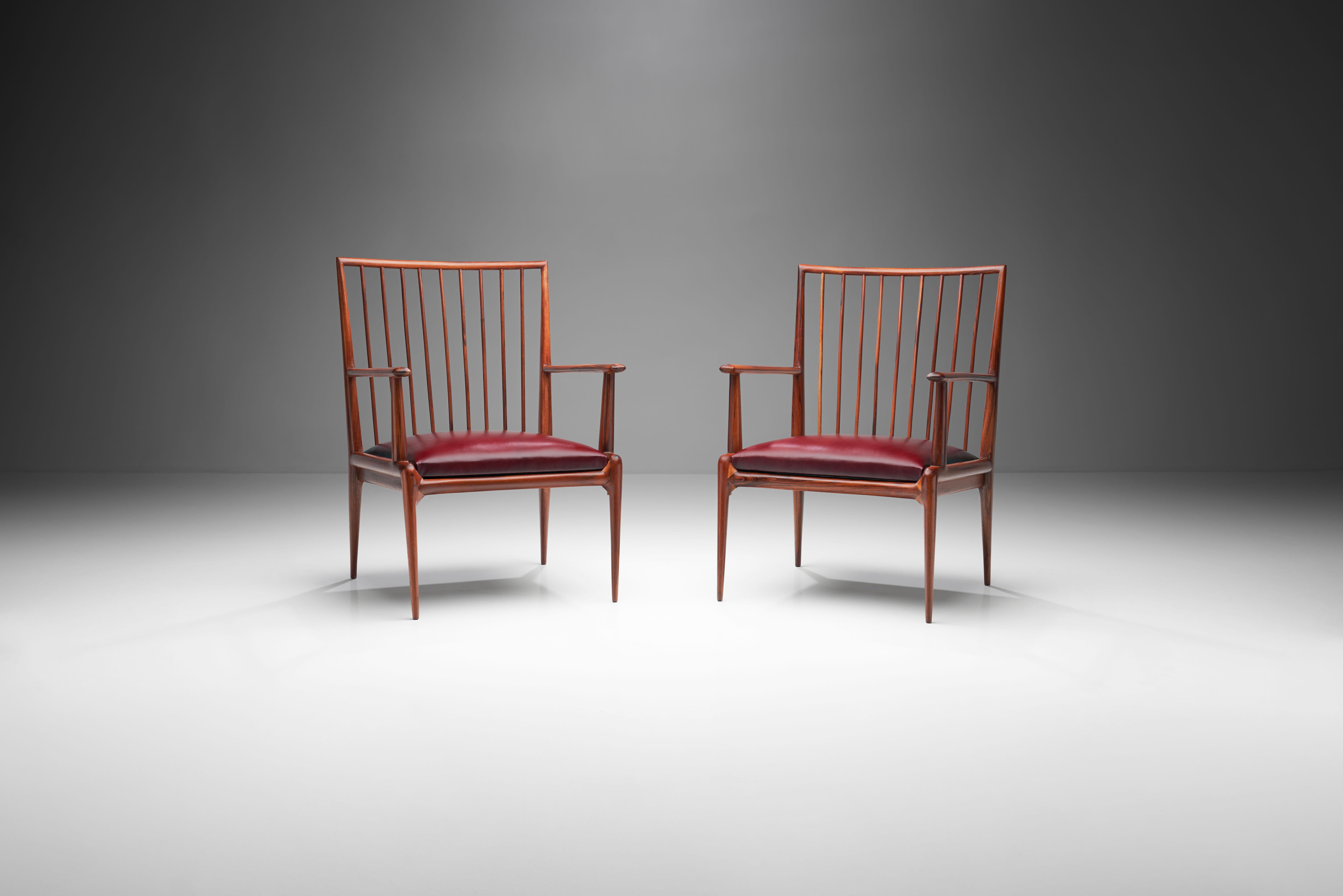 Mid-Century Modern Pair of Mid-Century Chairs by Branco & Preto 'Attr.', Brazil, 1950s For Sale