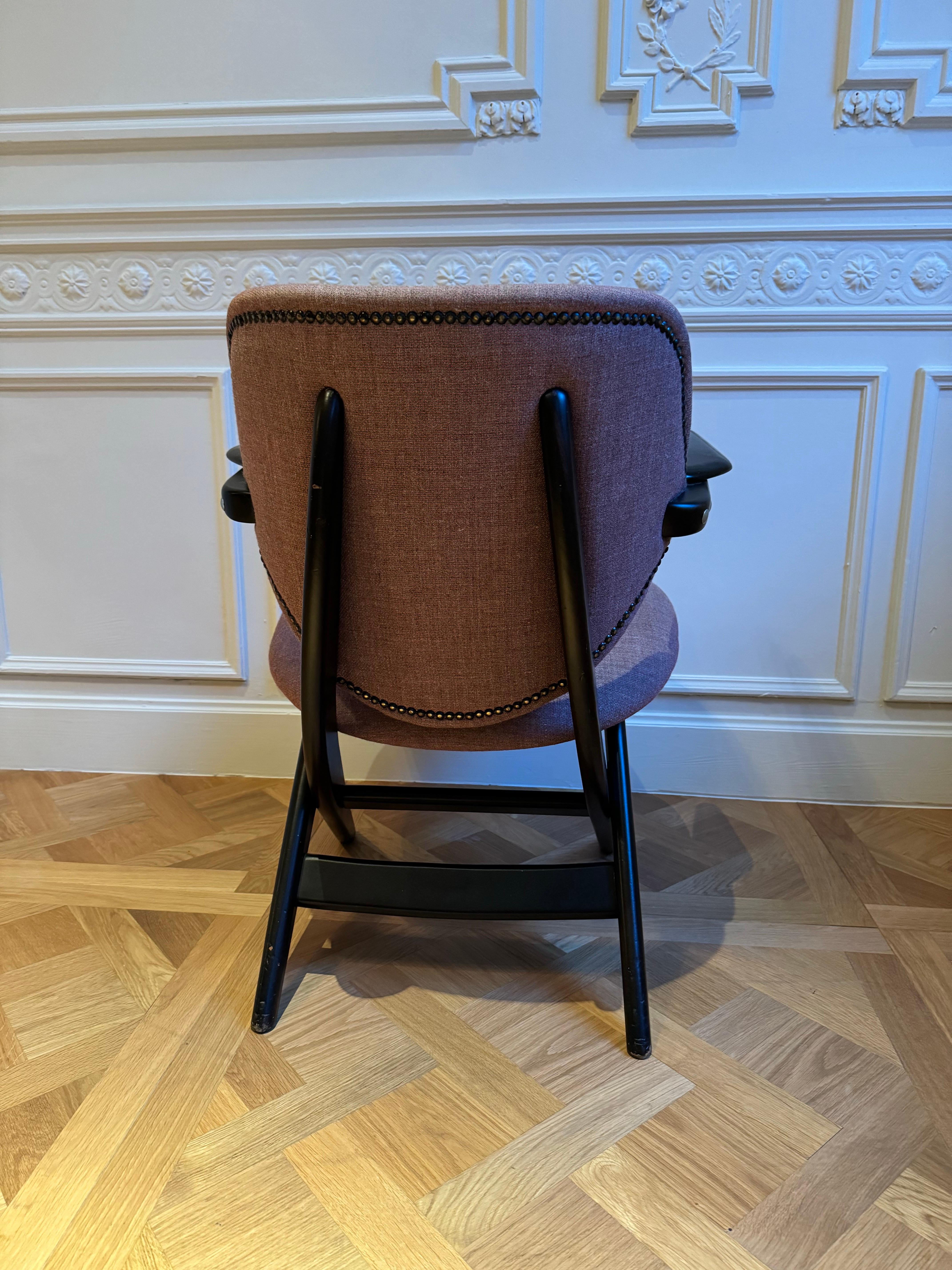 Pair of mid century chairs by Louis Vandel Teeffelen for Webe For Sale 12
