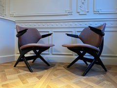 Paire de chaises du milieu du siècle par Louis Vandel Teeffelen pour Webe