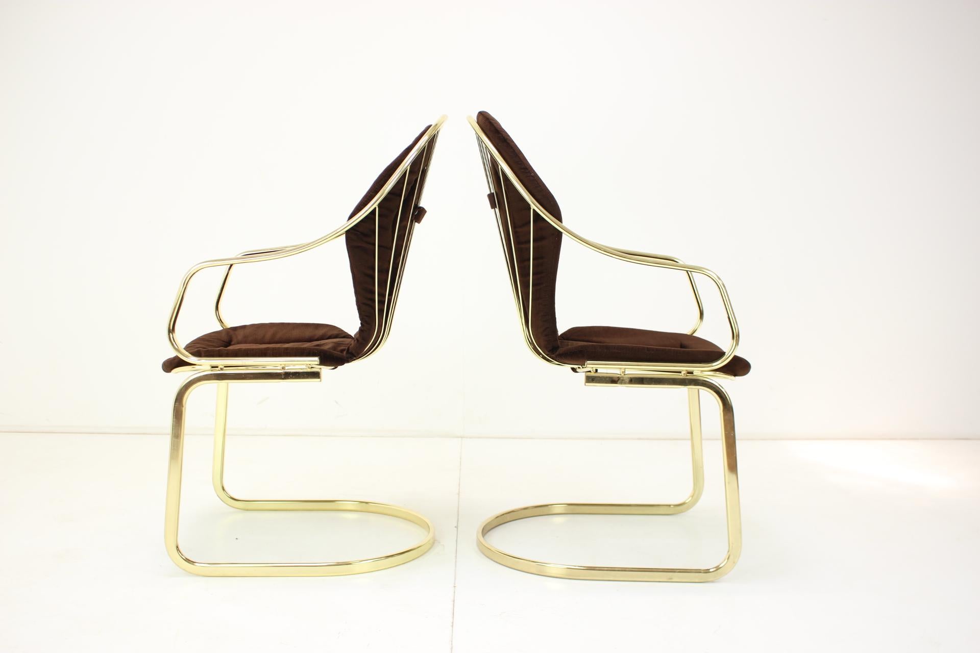 Italian Pair of Mid-Century Chairs Designed by Gastone Rinaldi, Italy, 1970s