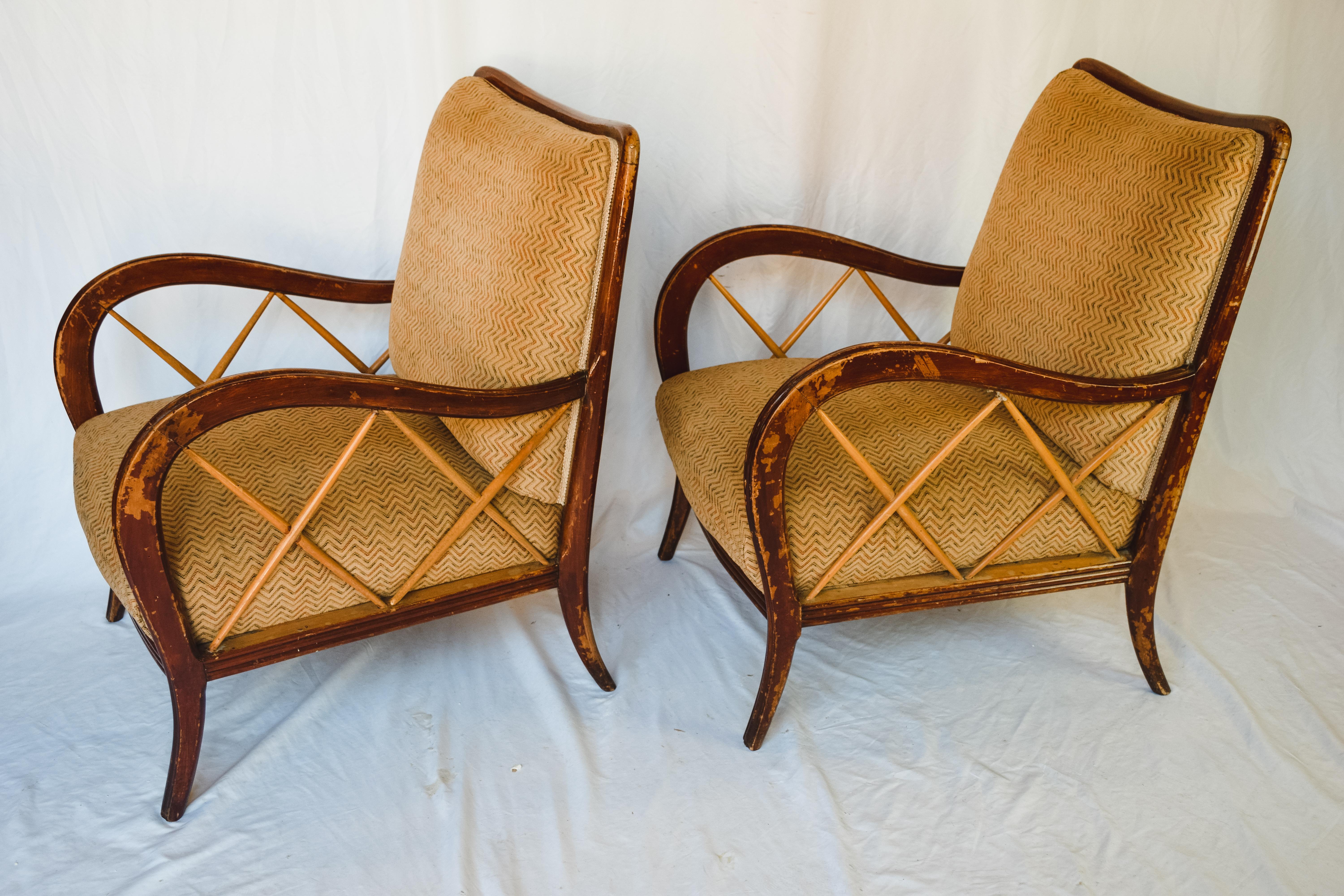 20th Century Pair of Mid Century Chairs For Sale