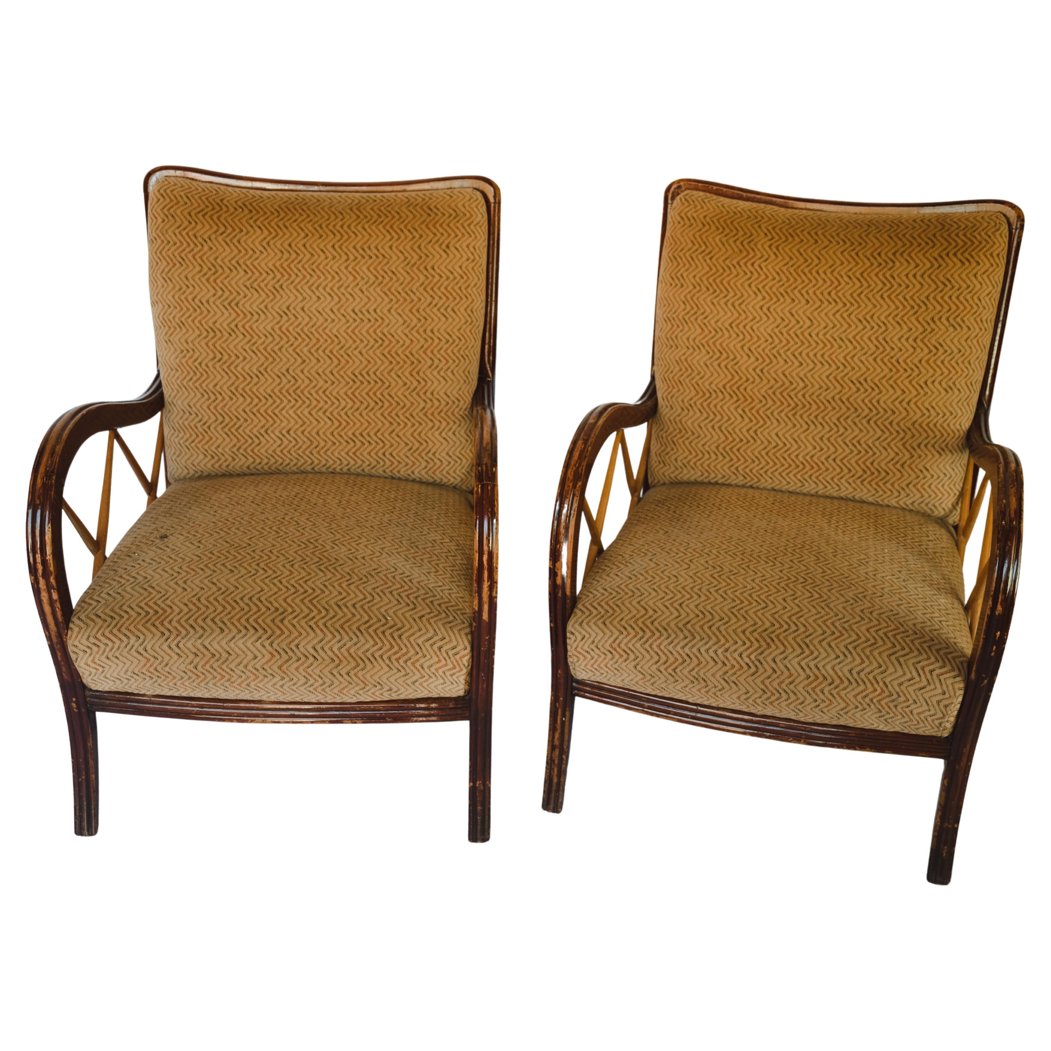 Pair of Mid Century Chairs For Sale