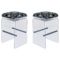 Pair of Mid Century Charles Hollis Jones Acrylic Lucite Bar or Counter Stools