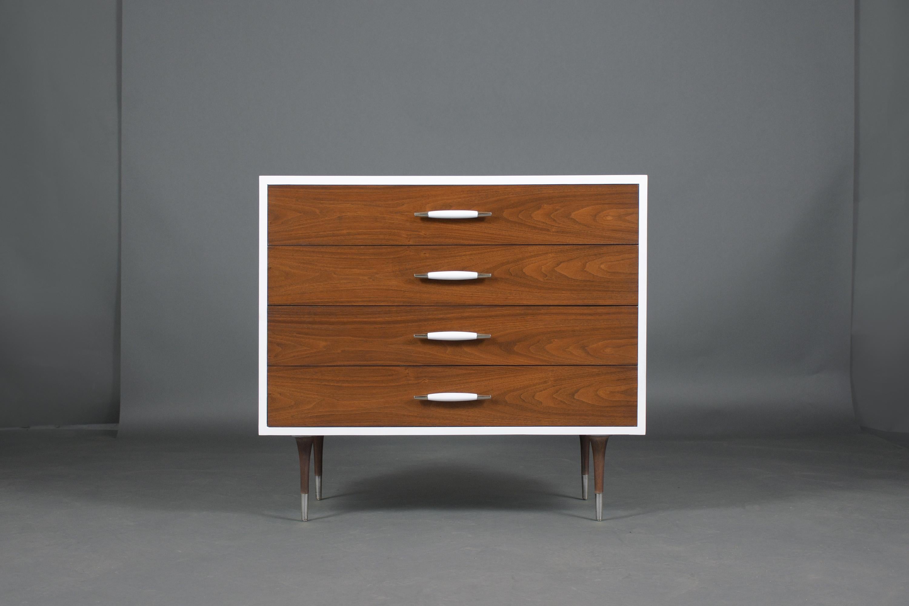 American Pair of Lacquered Mid-Century Modern Chest of Drawers