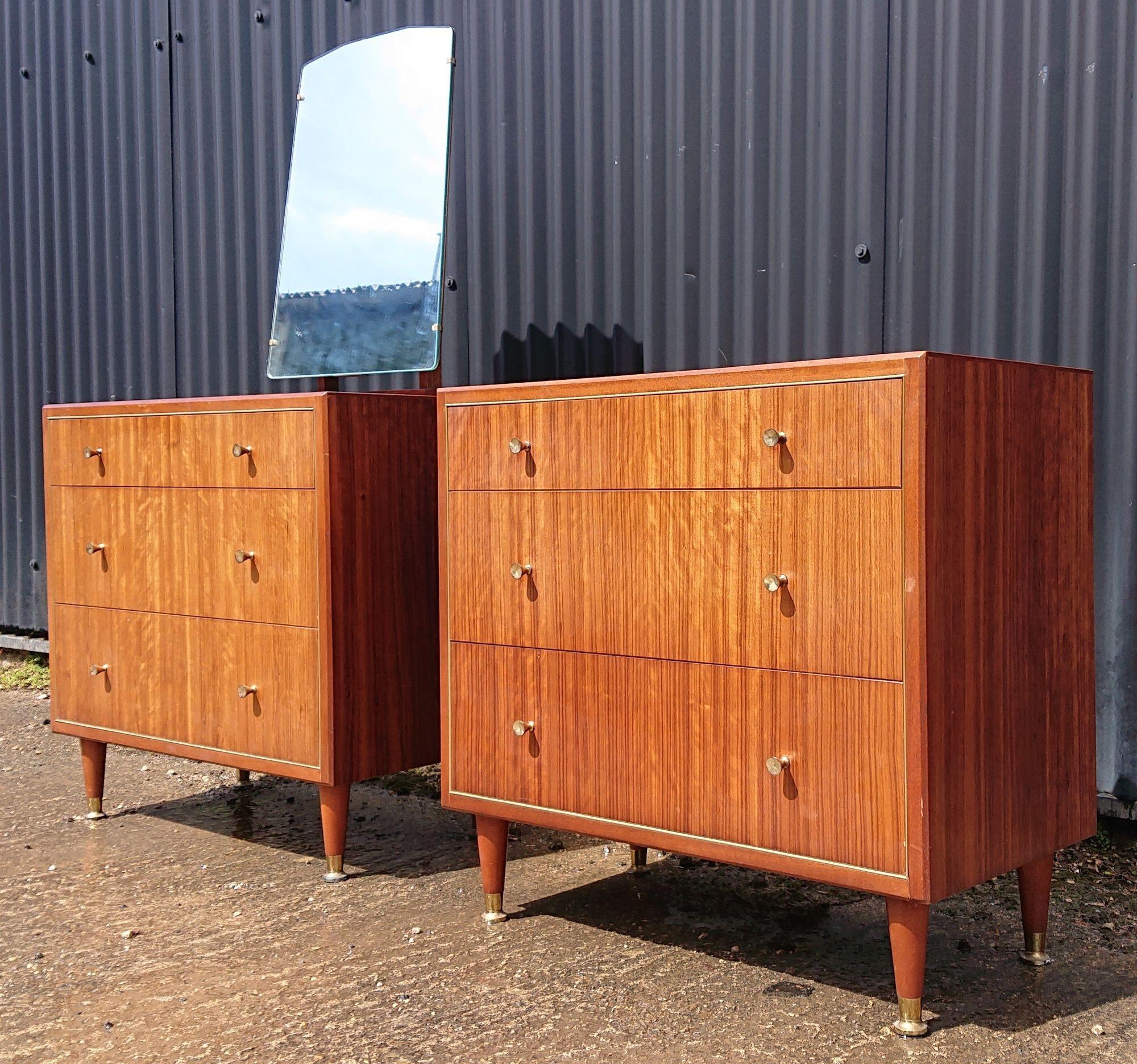 Mid-Century Modern Pair of Mid Century Chests of Drawers by Herbert E Gibbs For Sale