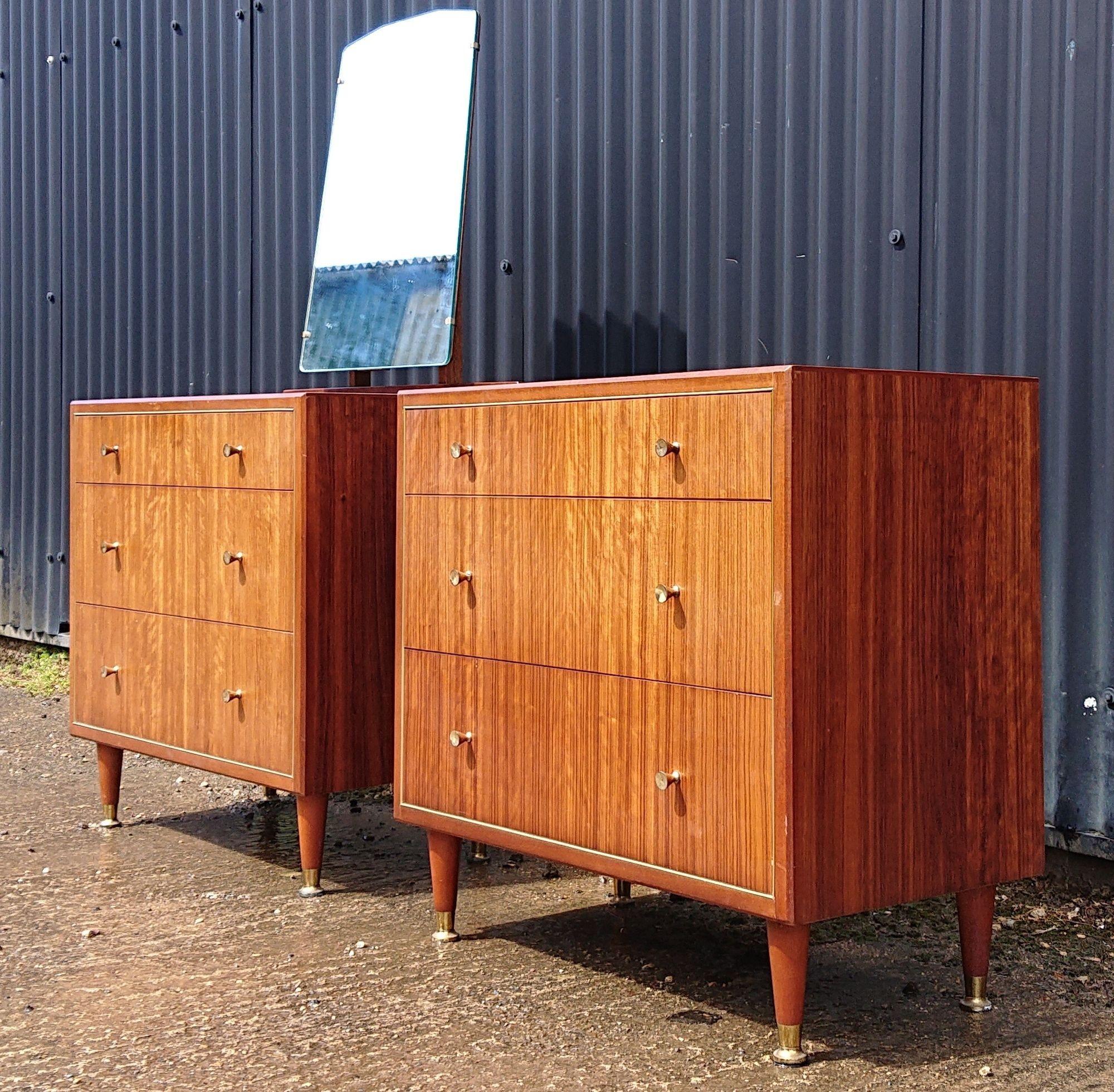 20th Century Pair of Mid Century Chests of Drawers by Herbert E Gibbs For Sale