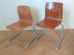 Paire de chaises d'enfant/école du milieu du siècle dernier Pagholz:: Elmar Flötotto:: 1980