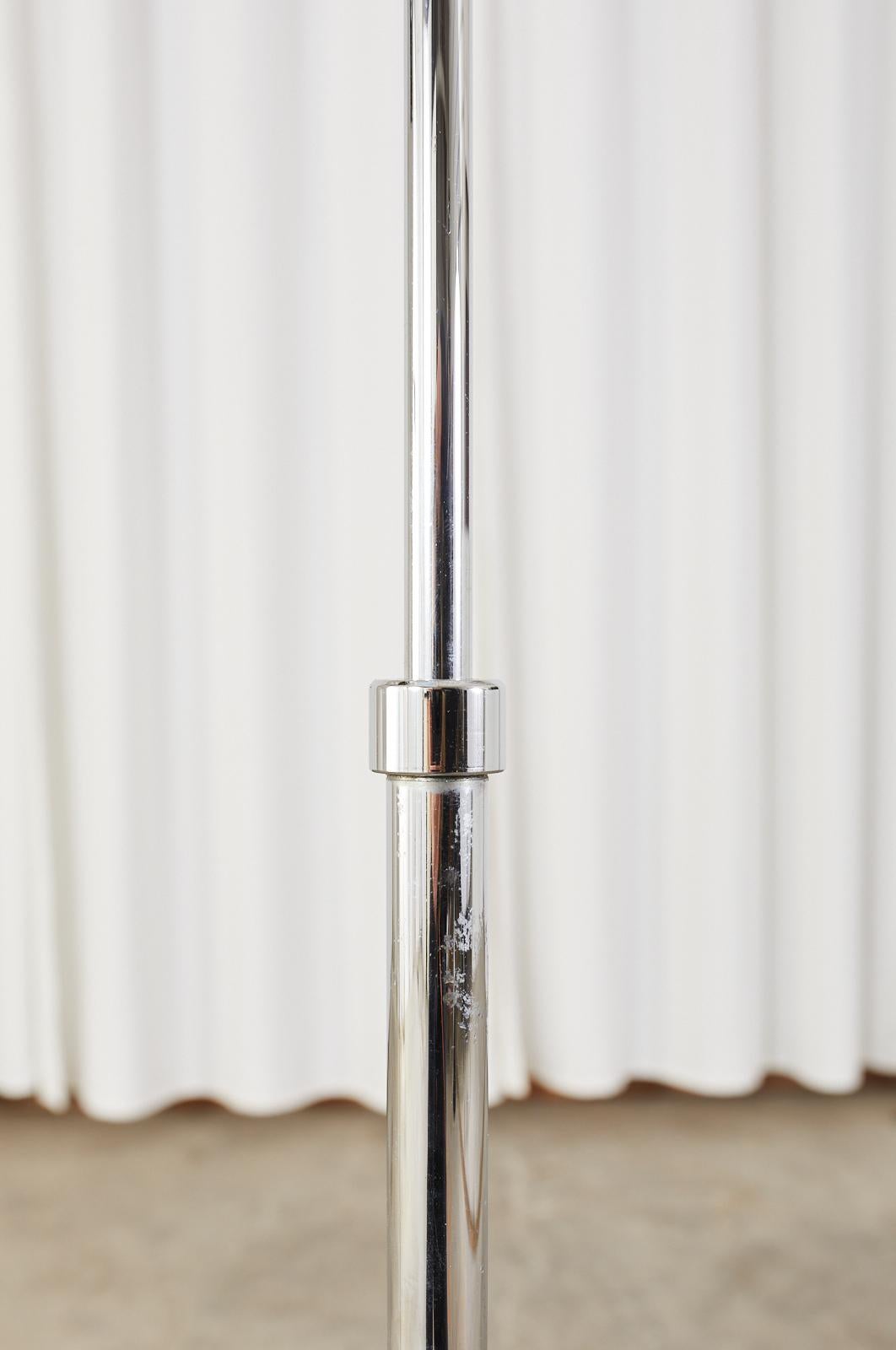 Pair of Mid-Century Chrome Adjustable Pharmacy Floor Lamps For Sale 2