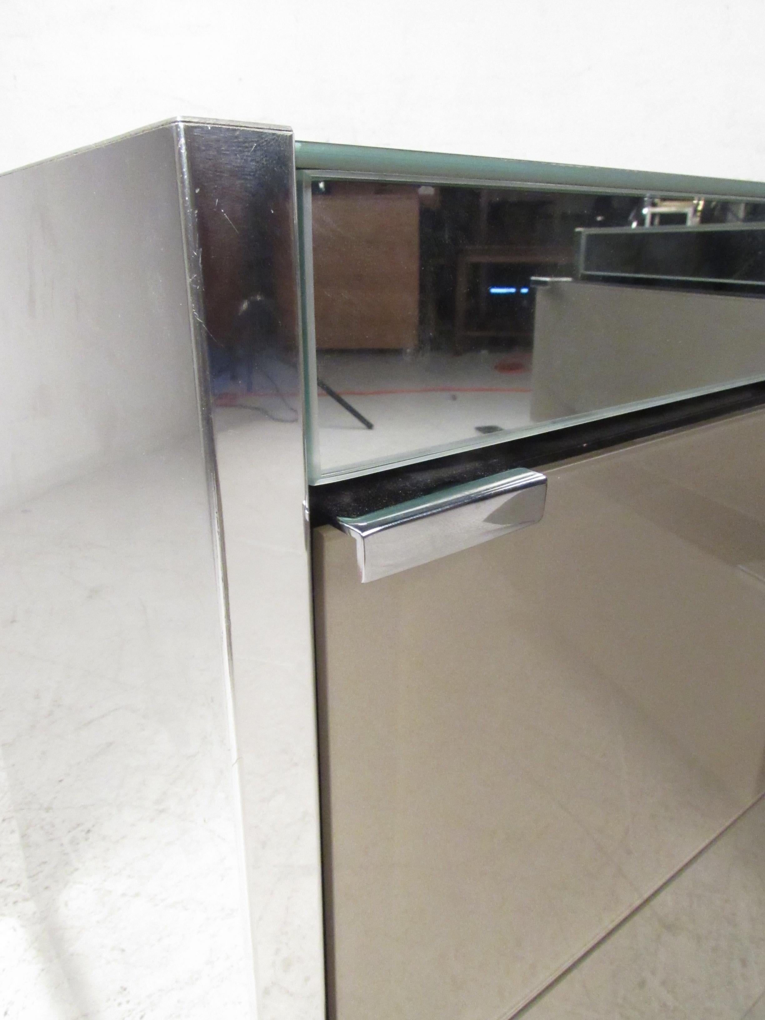 chrome and glass nightstands