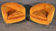 Pair of Mid-Century Chrome Base Chairs
