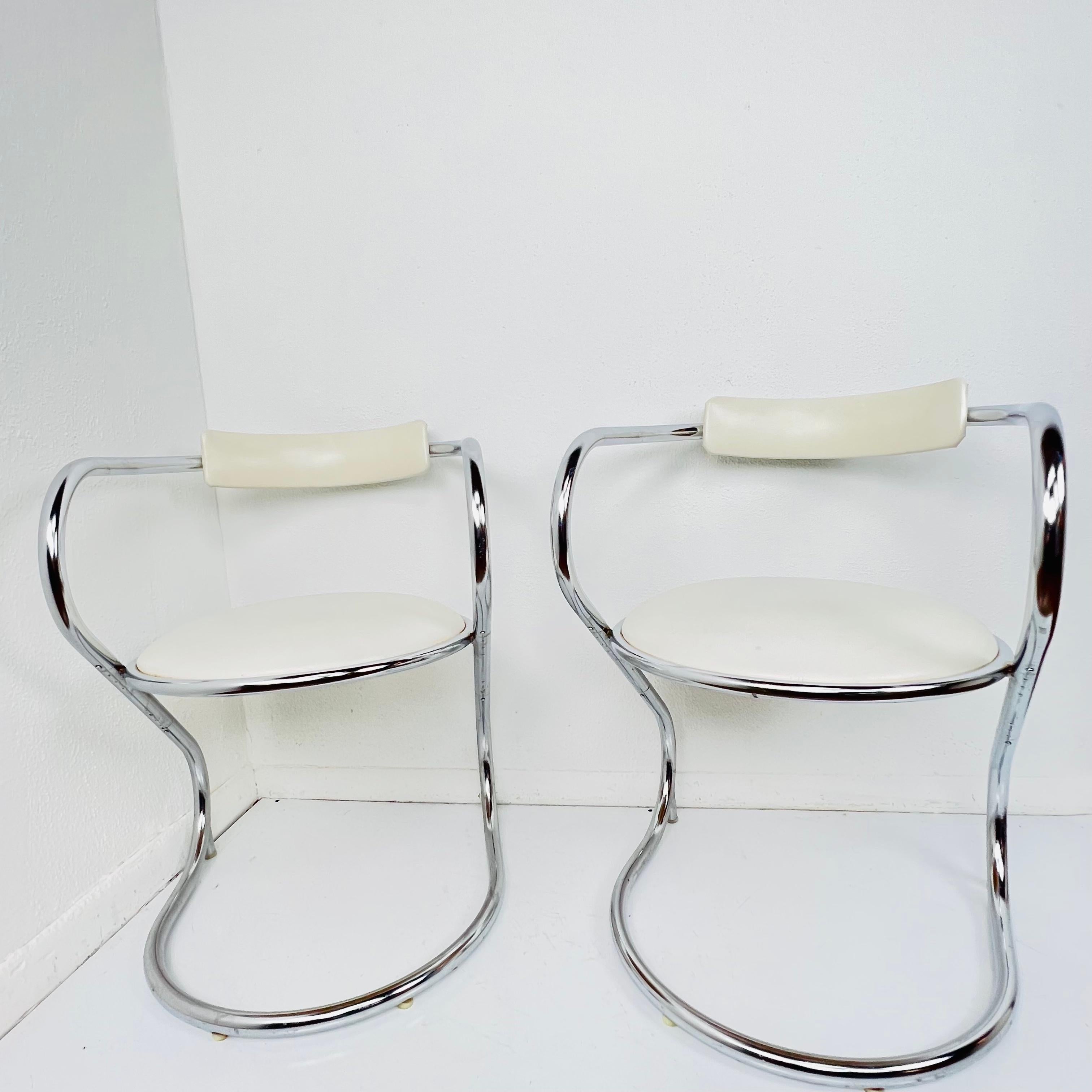 Pair of Midcentury Chrome Cantilever Chairs For Sale 3