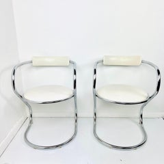 Pair of Midcentury Chrome Cantilever Chairs
