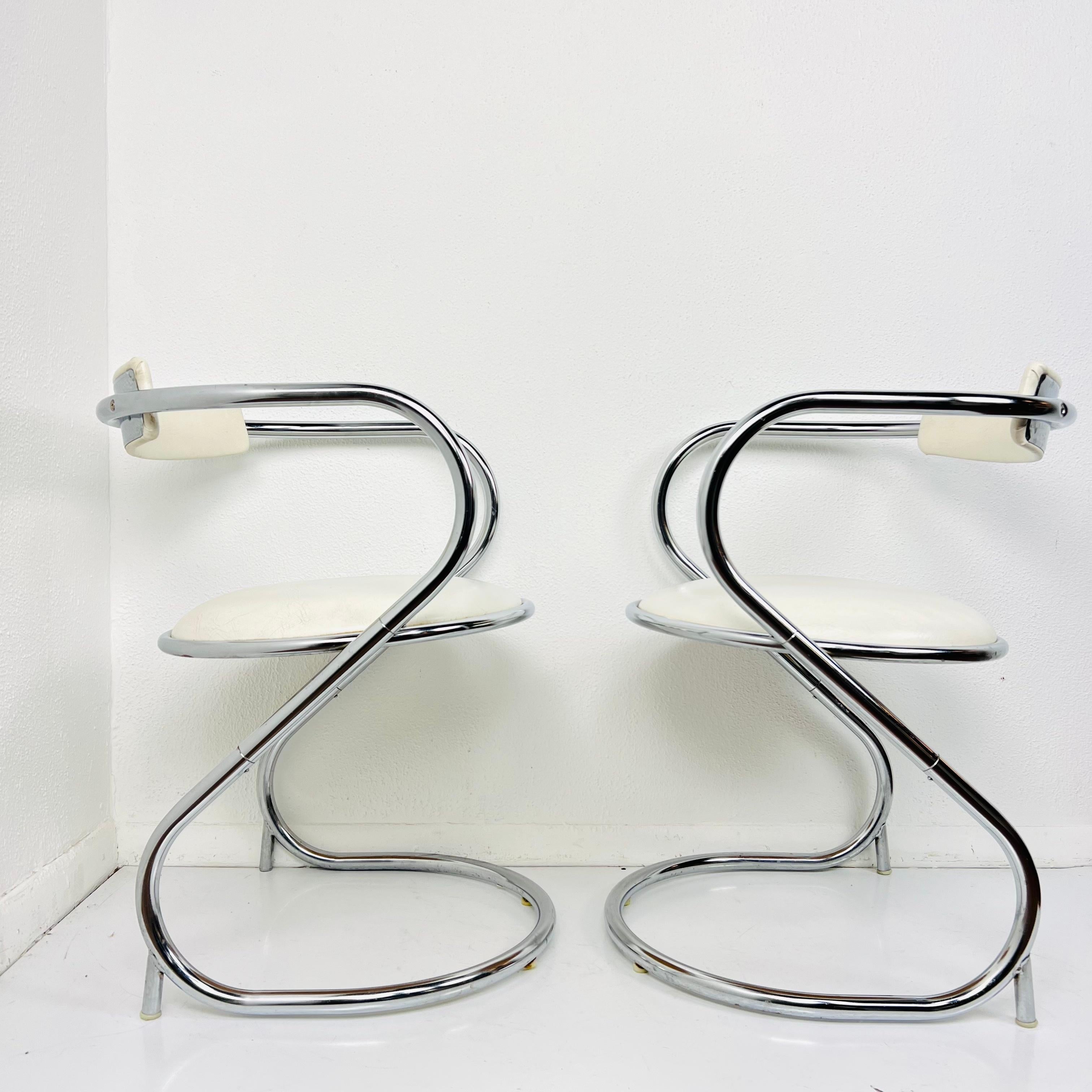 Mid-Century Modern Pair of Midcentury Chrome Cantilever Chairs For Sale