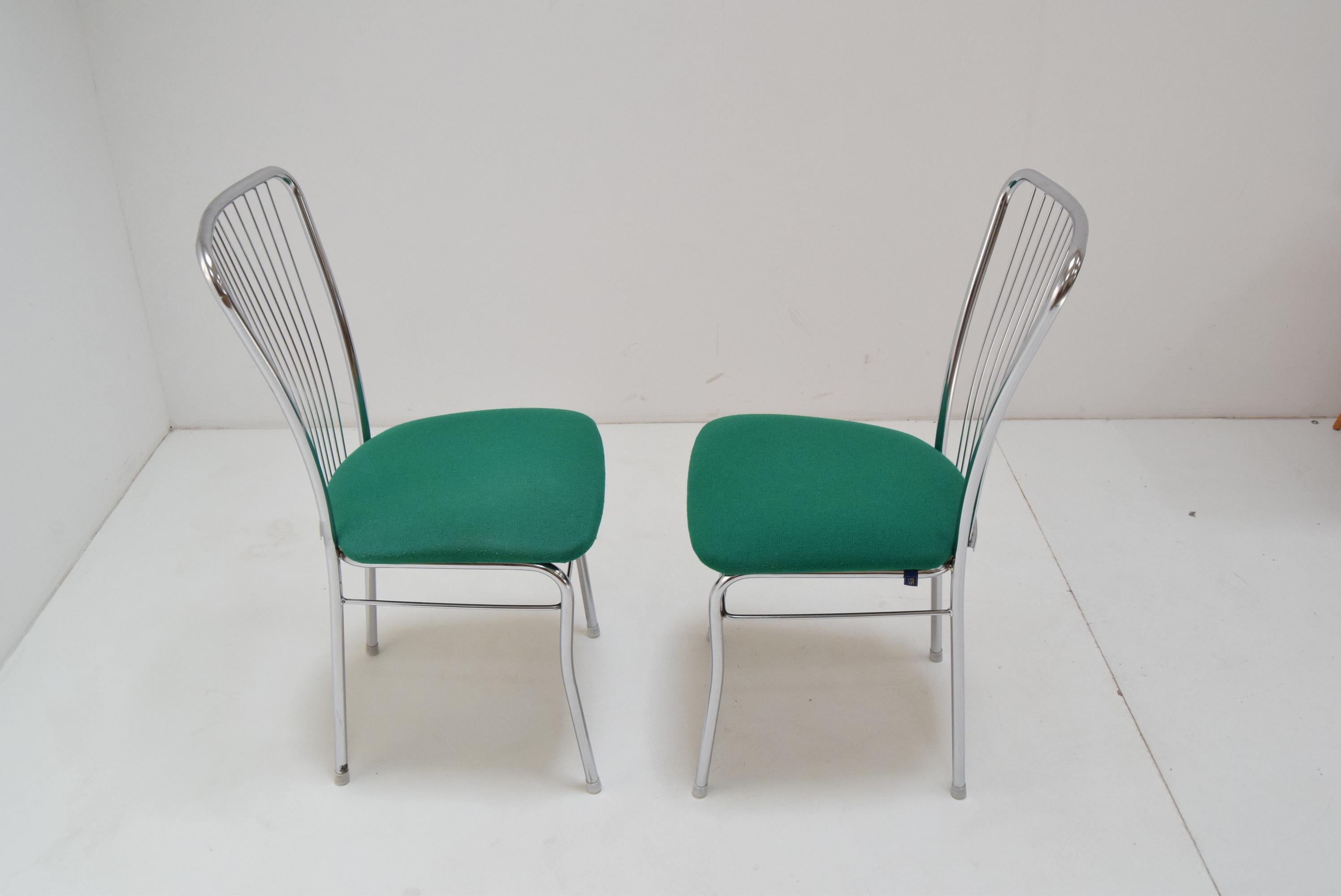 Czech Pair of Mid-Century Chrome Chairs, Nowy Styl, circa 1980's For Sale