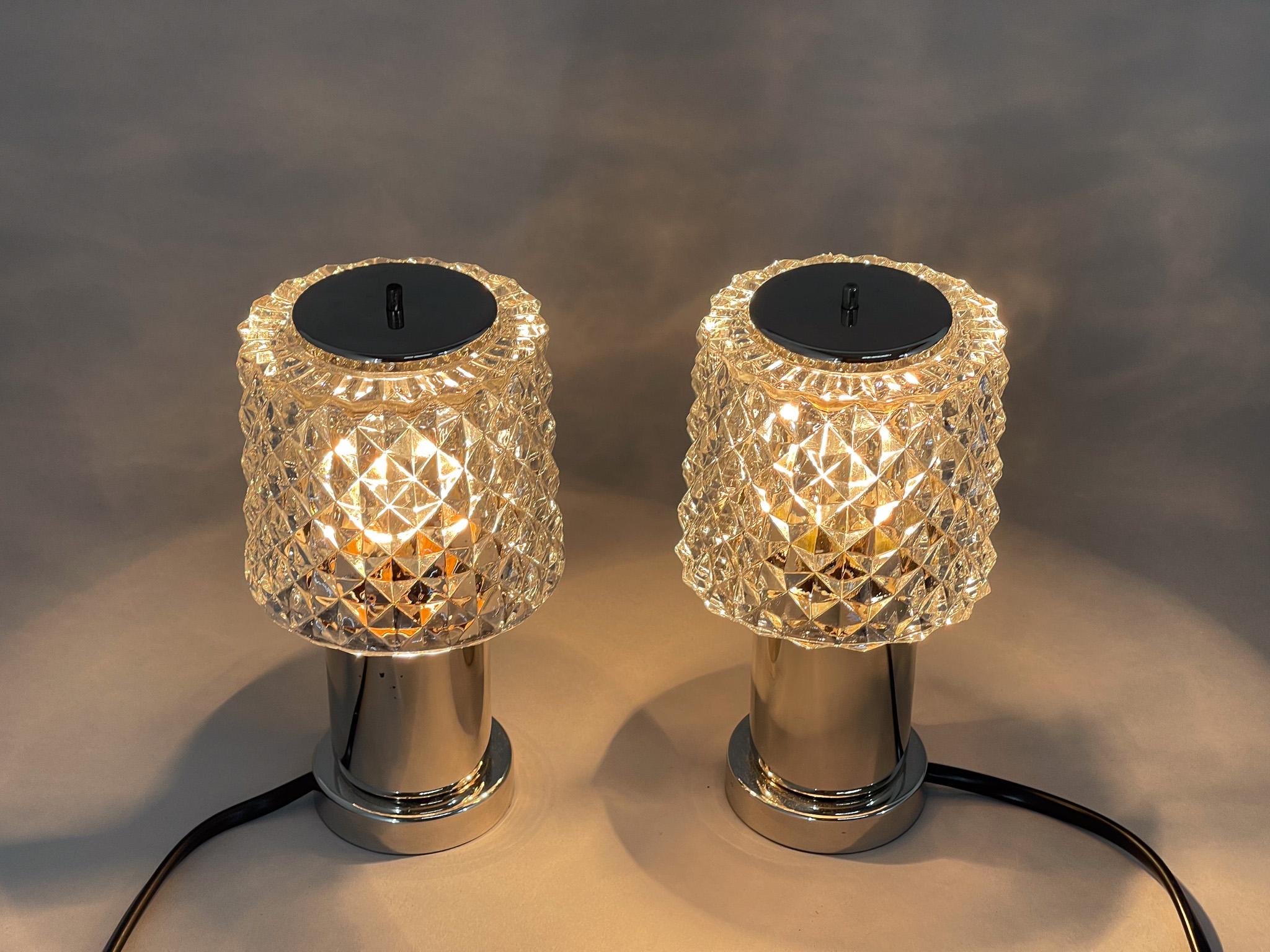 Pair of Mid-Century Chrome Table Lamps, 1960's / 4 Pairs Available For Sale 4